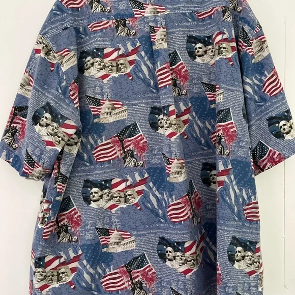 Cotton Traders Sport Patriotic Button Up Shirt Mt. Rushmore & Capitol Size XL - Picture 15 of 15